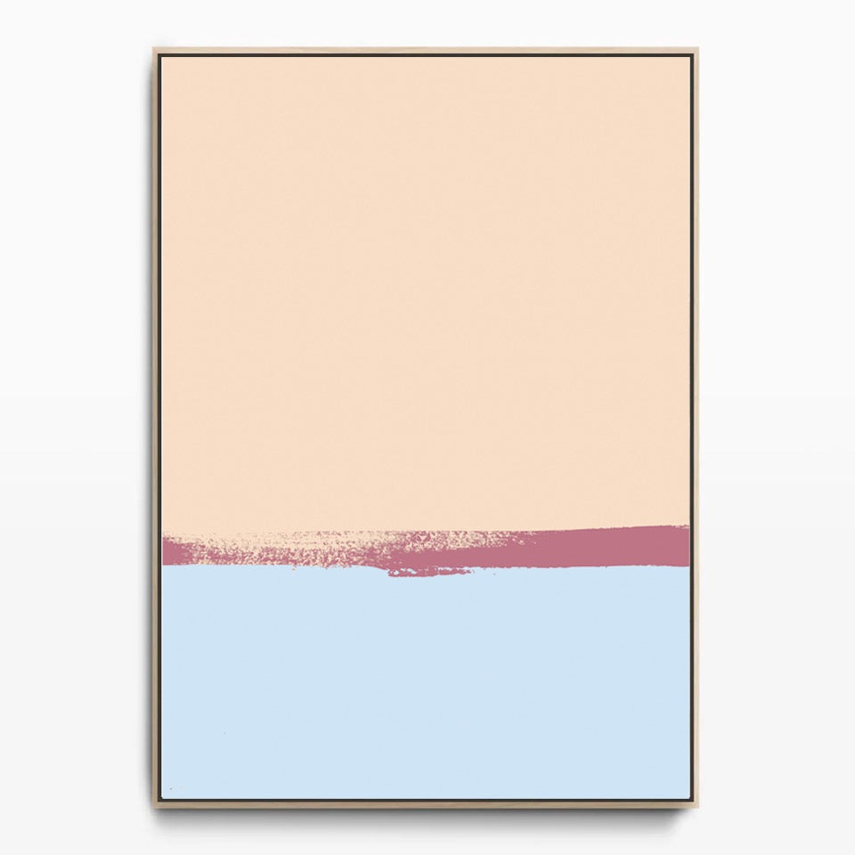 Double Stripe Pink Blue Canvas Kunst