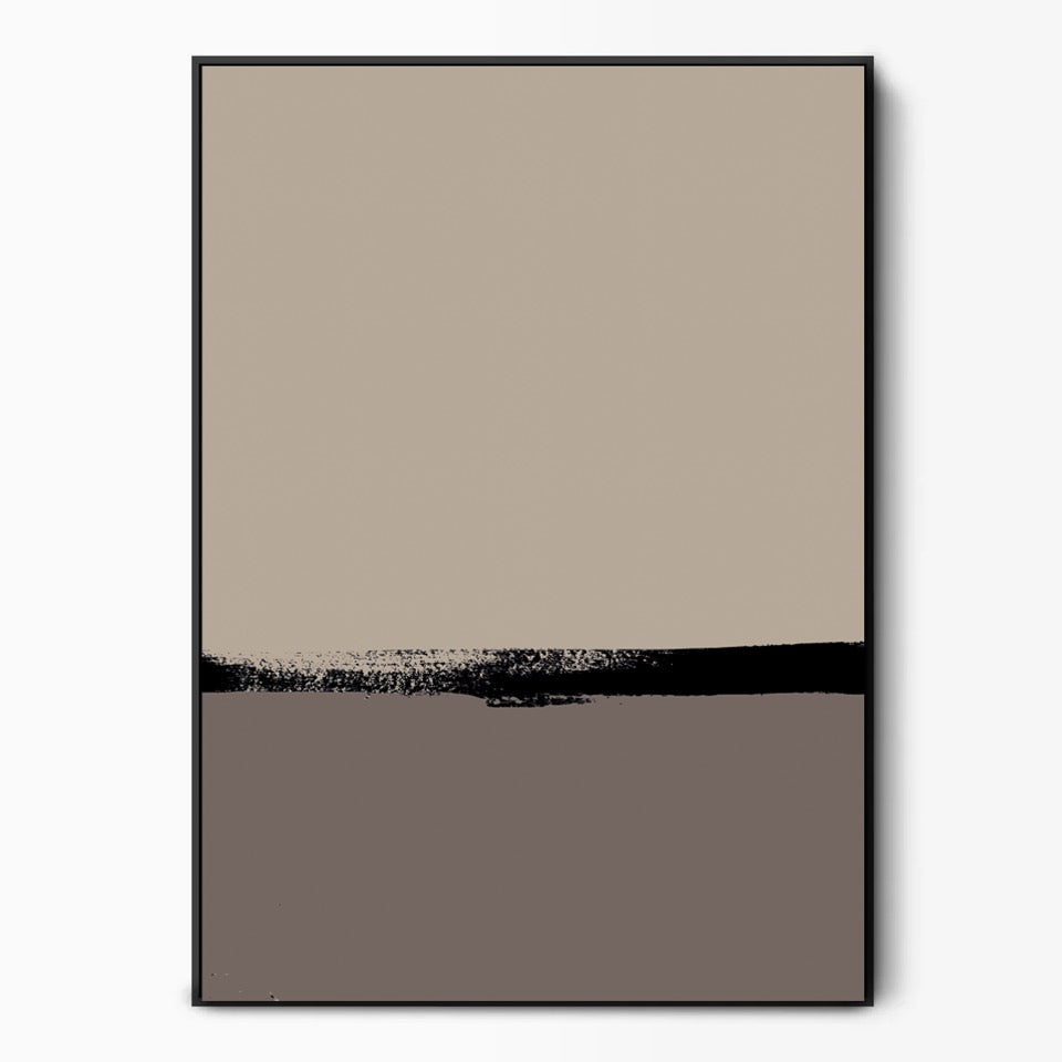 Double Stripe Black Brown Canvas Kunst