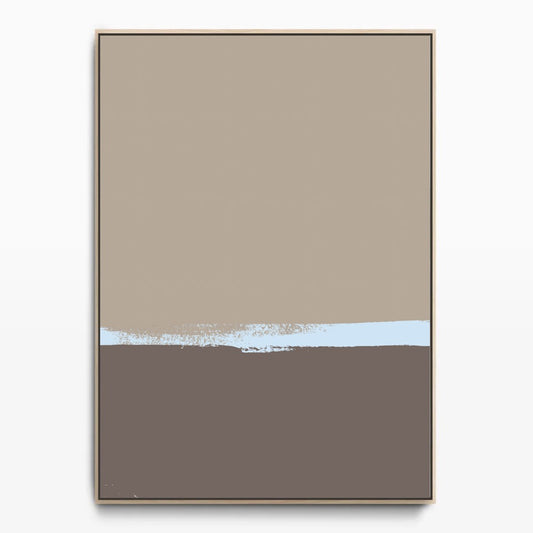 Double Stripe Blue Brown Canvas Kunst