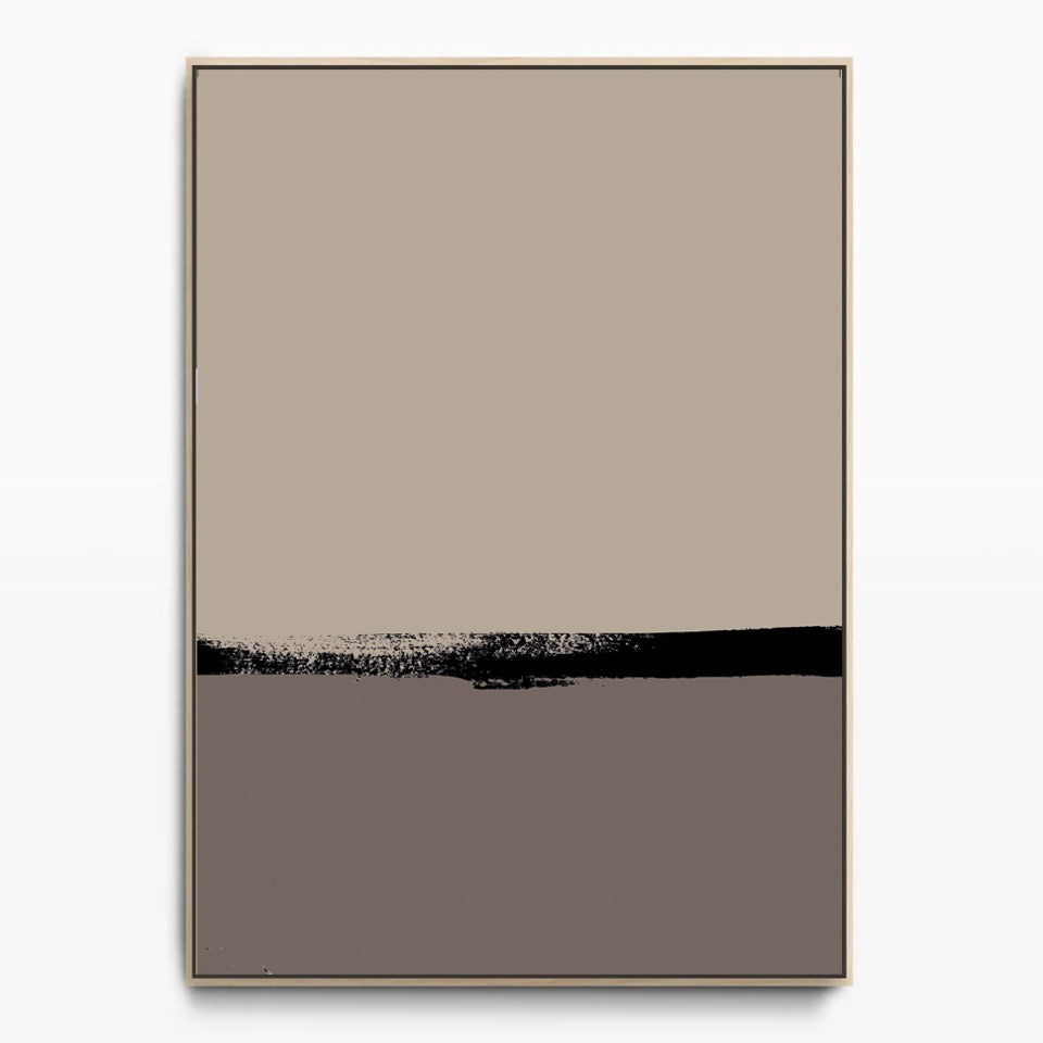 Double Stripe Black Brown Canvas Kunst