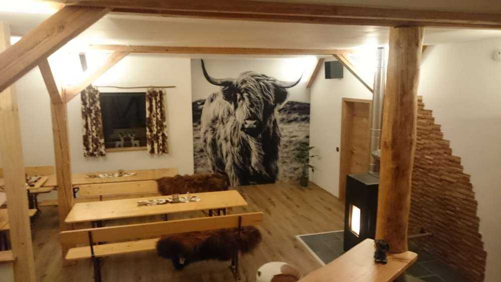 Fotobehang - Schotse hooglander in zwart-wit