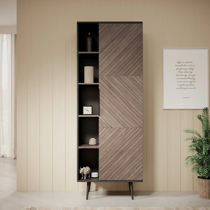 Pedro Boekenkast Donker eiken/zwart eiken 70x41x190 cm