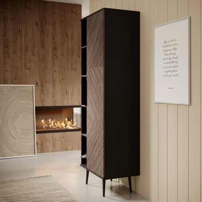 Pedro Boekenkast Donker eiken/zwart eiken 70x41x190 cm