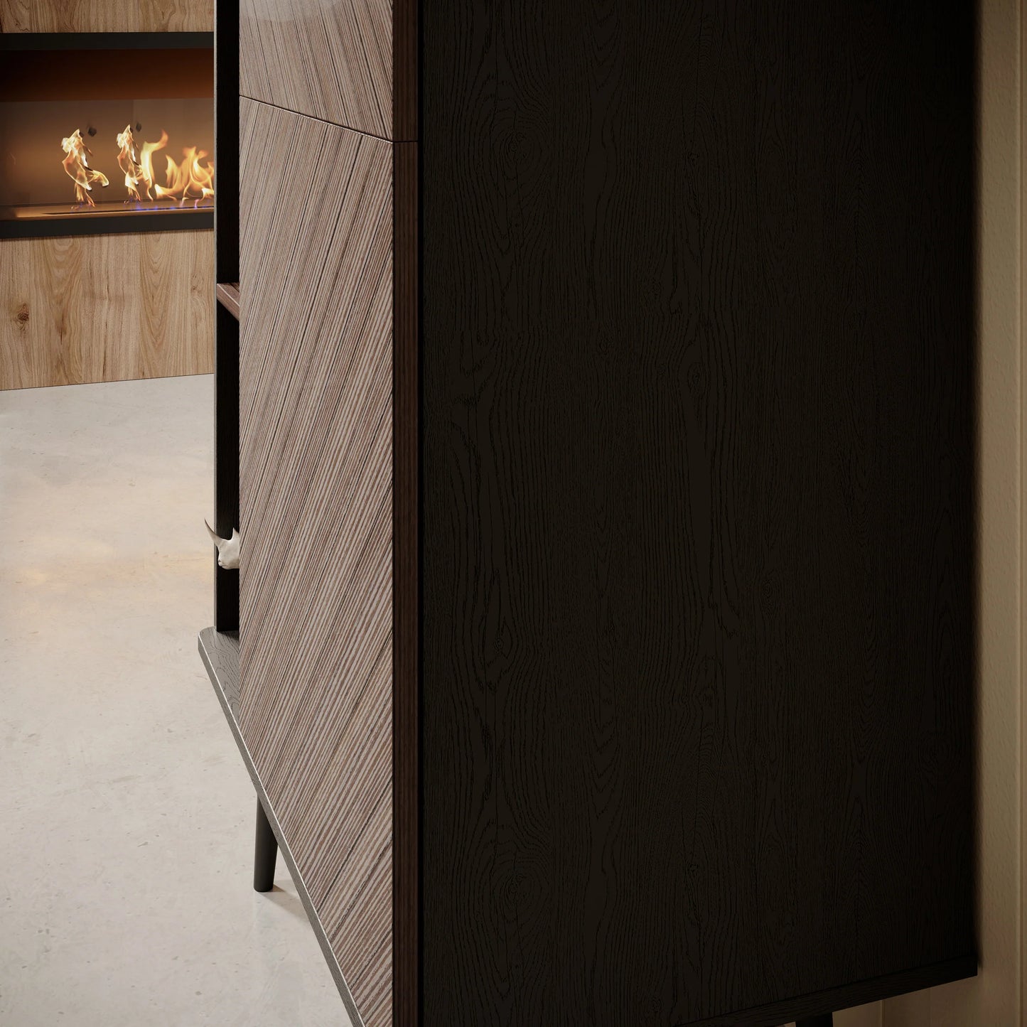 Pedro Boekenkast Donker eiken/zwart eiken 70x41x190 cm