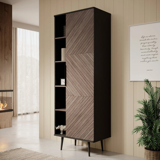 Pedro Boekenkast Donker eiken/zwart eiken 70x41x190 cm