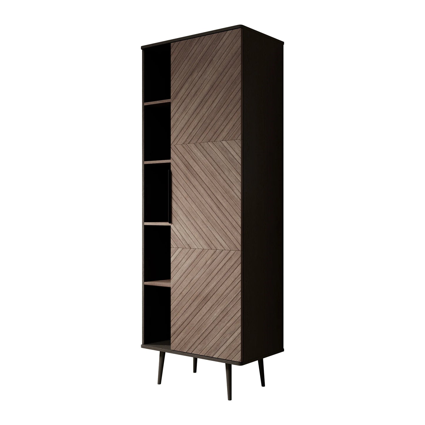 Pedro Boekenkast Donker eiken/zwart eiken 70x41x190 cm