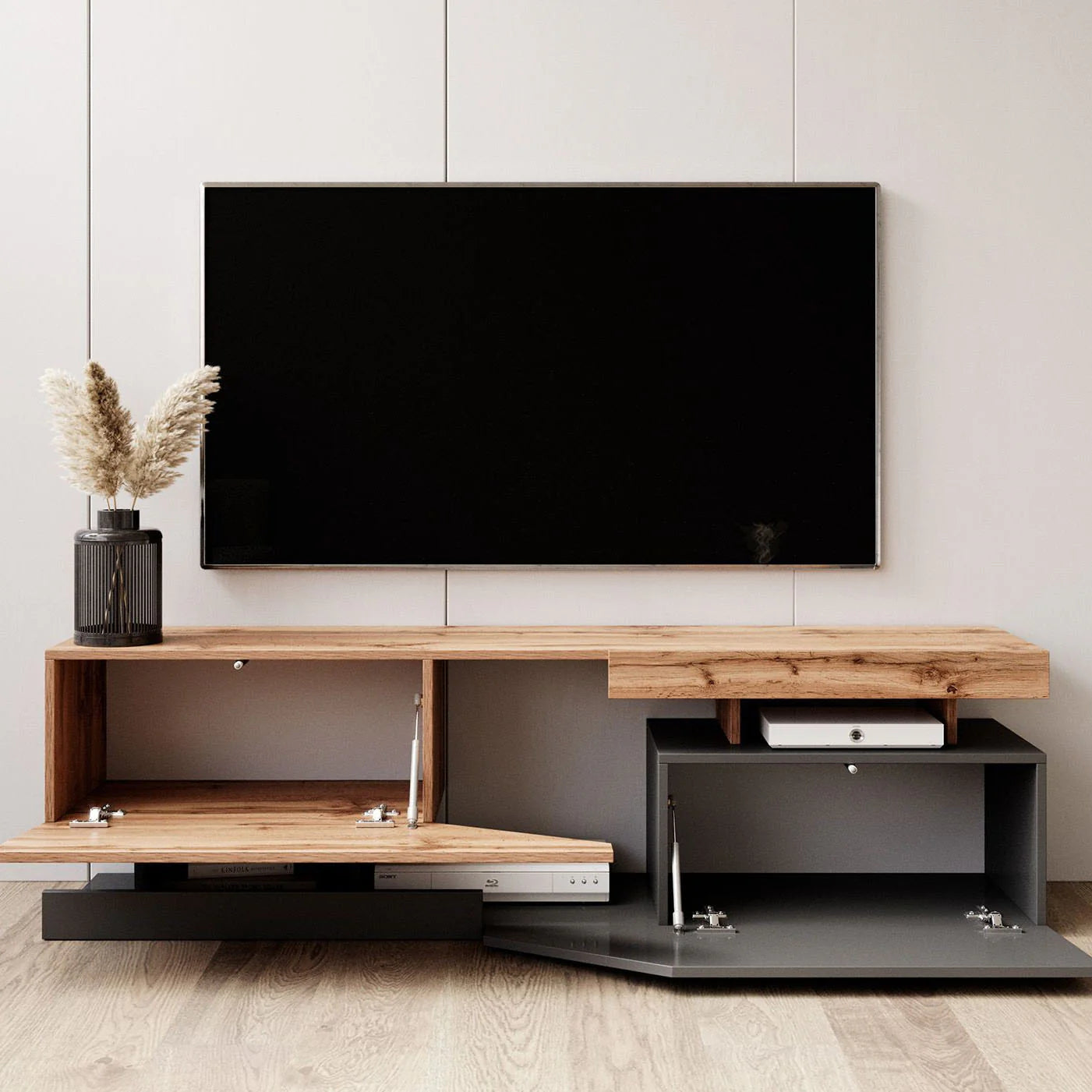 Canberra TV-Meubel Eiken/antraciet 160/200 cm