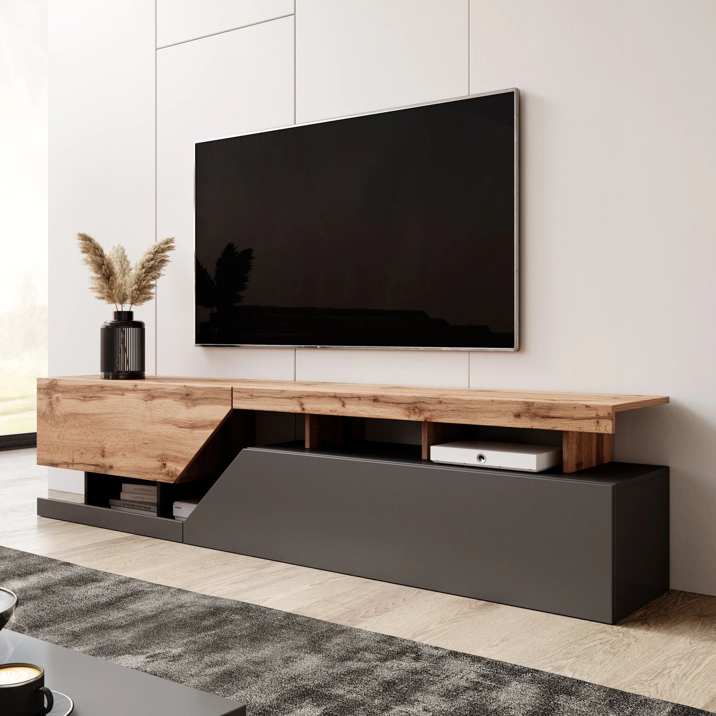 Canberra TV-Meubel Eiken/antraciet 160/200 cm