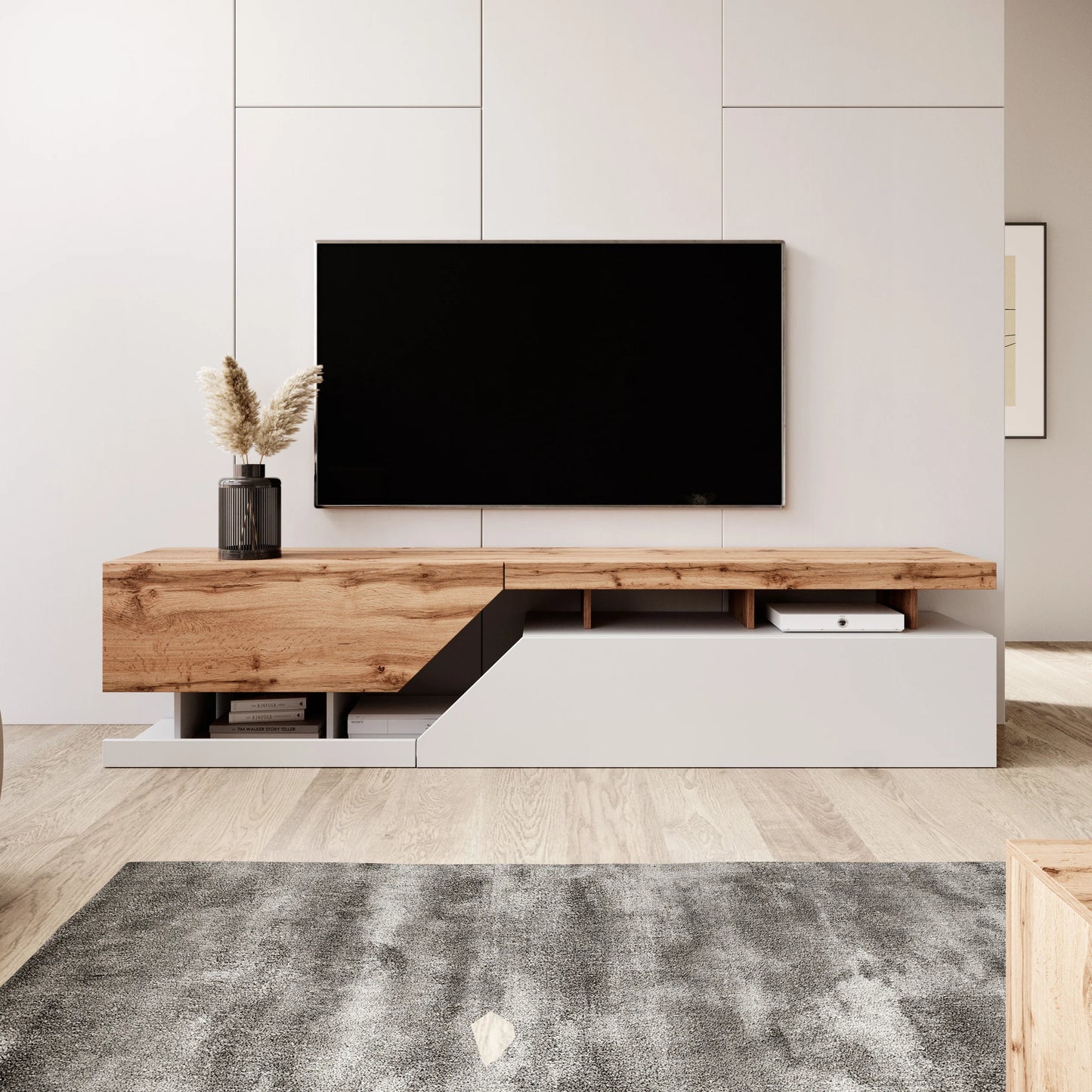 Canberra TV-Meubel Eiken/antraciet 160/200 cm