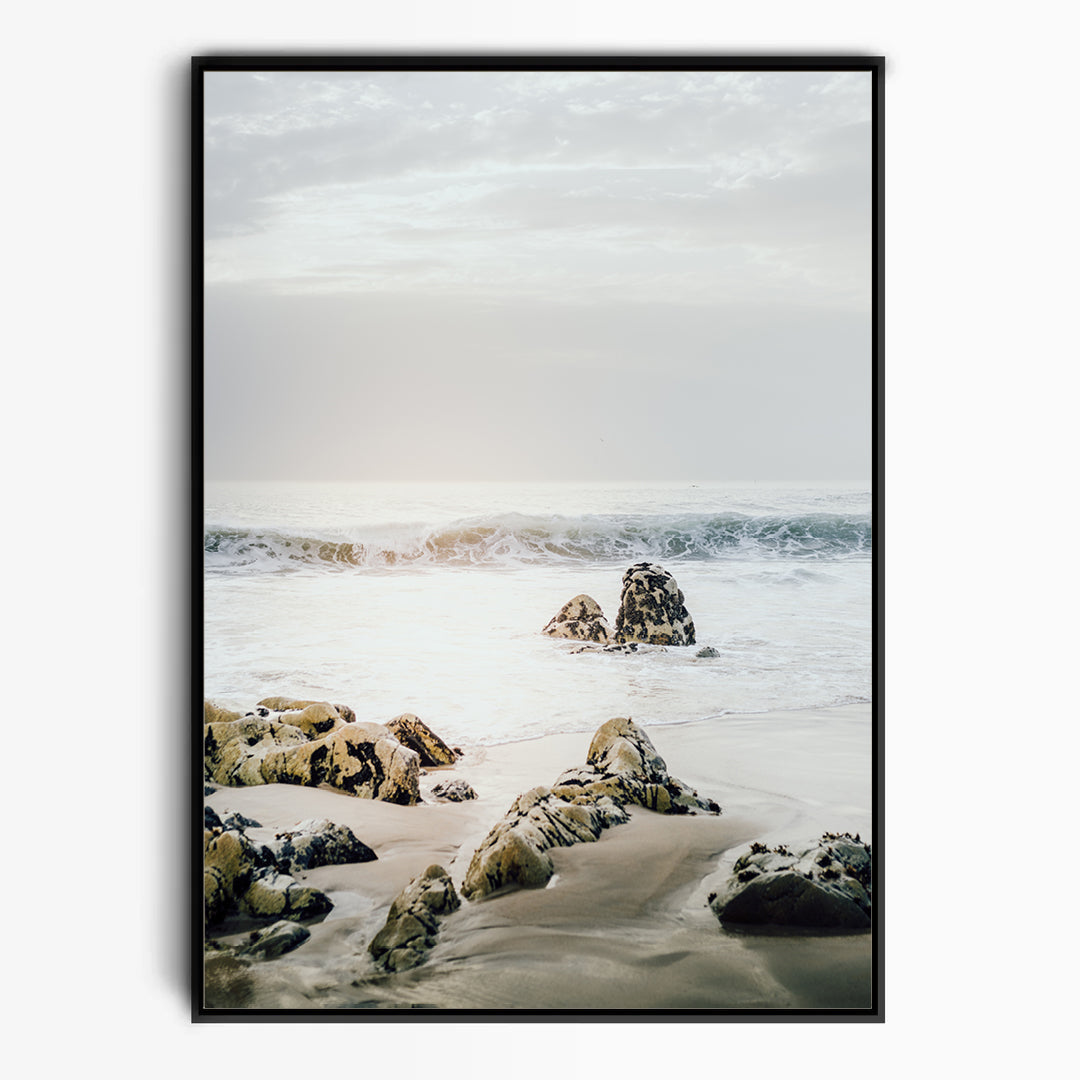 Beach Rocks Vertical Canvas Art